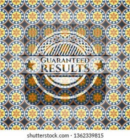Guaranteed results arabesque emblem. arabic decoration.
