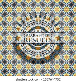 Guaranteed results arabesque emblem background. arabic decoration.