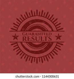 Guaranteed results badge with red background
