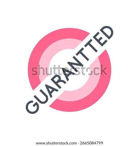 Guaranteed Round Badge in Pink with Minimal Style Vector Illustration