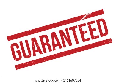 Guaranteed rubber stamp. Red color Guaranteed rubber grunge stamp vector illustration - Vector