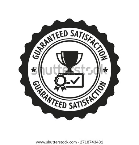 Guaranteed satisfaction badge, quality assurance trophy icon Vector