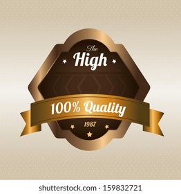 guaranteed  seal over beige background vector illustration