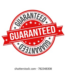 Guaranteed Stamp Circle Round Design Five Stars.