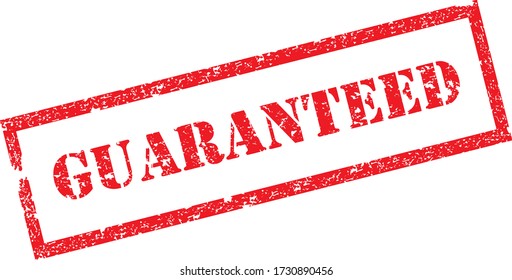 Sello garantizado. Tinta de sello de goma de texto rojo - Vector.