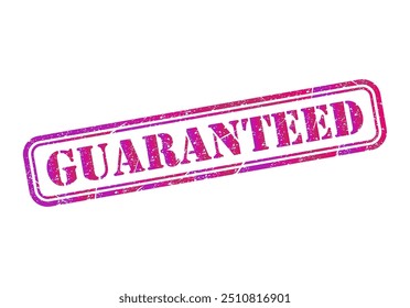 Guaranteed stamp symbol, label sticker sign button, text banner vector illustration .