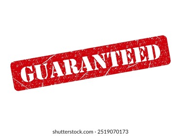 Guaranteed stamp symbol, label sticker sign button, text banner vector illustration .