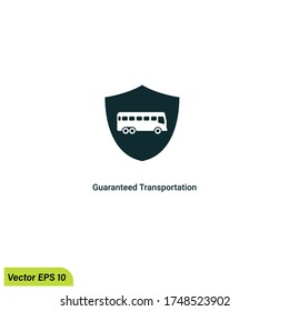 icono de transporte garantizado ilustración savety bus símbolo vector eps 10 plantilla de logotipo