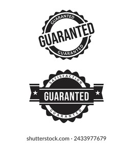 Guaranteed vector template of emblem, badge and label, black and white stamp