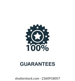 Guarantees icon. Monochrome simple sign from logistics collection. Guarantees icon for logo, templates, web design and infographics.