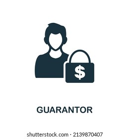 Guarantor icon. Monochrome simple Guarantor icon for templates, web design and infographics