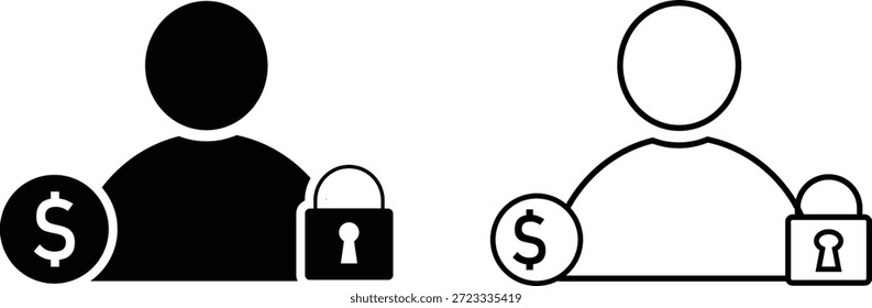 Conjunto de iconos de garante. Símbolos de garantía de préstamos. Señales bancarias y de Acuerdo legal. Diseño gráfico de testigos financieros
