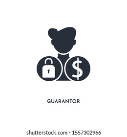 guarantor icon. simple element illustration. isolated trendy filled guarantor icon on white background. can be used for web, mobile, ui.