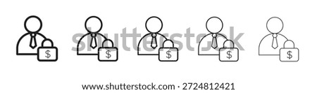 Guarantor icon. Simple outline style. Graphic elements.