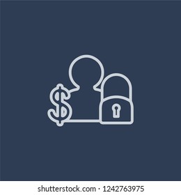 Guarantor icon. Trendy flat vector line Guarantor icon on dark blue background from Business  collection. 