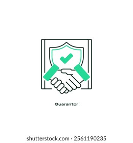 Guarantor Line Icon. linear style sign for mobile concept and web design. Outline vector icon.