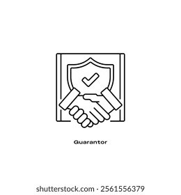 Guarantor Line Icon. linear style sign for mobile concept and web design. Outline vector icon.