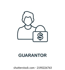 Guarantor line icon. Monochrome simple Guarantor outline icon for templates, web design and infographics