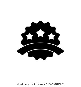 Guaranty glyph vector icon design. Badge guaranteed icon design. Secure check list illustration vector. Black glyph vector icon.