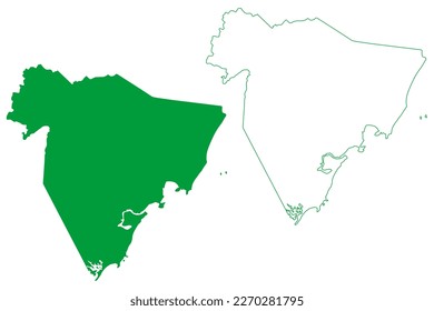 Guarapari municipality (Espírito Santo state, Municipalities of Brazil, Federative Republic of Brazil) map vector illustration, scribble sketch Guarapari map