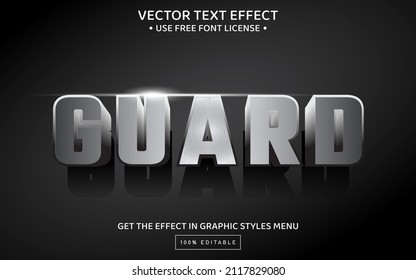 Guard 3D editable text effect template