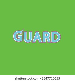 GUARD 3D TEX guard, 3D text, protective typography, bold design, custom lettering, dynamic effects, strong 