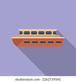Guard boat icon flat vector. Rescue boat. Sea coast