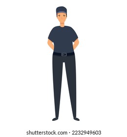 Guard character icon cartoon vector. Security man. Job uniform