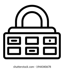 Guard cipher icon. Outline guard cipher vector icon for web design isolated on white background