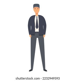 Guard control icon cartoon vector. Police man. Job uniform