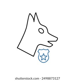guard dog concept line icon. Simple element illustration. guard dog concept outline symbol design.