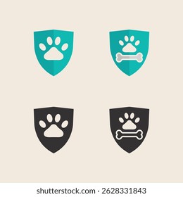 Conjunto de Vector de logotipo de cabeza de perro de guardia