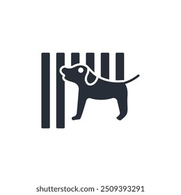 guard dog icon. vector.Editable stroke.linear style sign for use web design,logo.Symbol illustration.