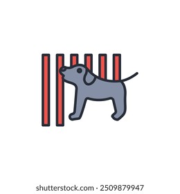 guard dog icon. vector.Editable stroke.linear style sign for use web design,logo.Symbol illustration.