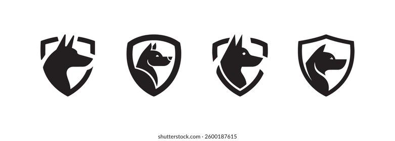Guard dog security shield logo icons perfect for protection branding security agencies and safety services