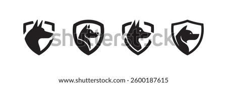 Guard dog security shield logo icons perfect for protection branding security agencies and safety services