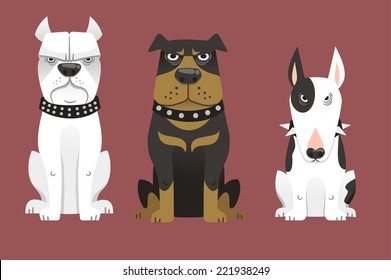 Guard Dog Set Collection vector illustration 2.