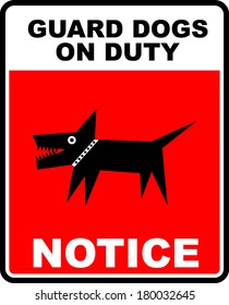 Guard dogs warning sign