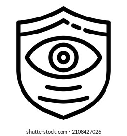 Icono de protección ocular. Icono de vector de protector ocular de contorno para diseño web aislado en fondo blanco