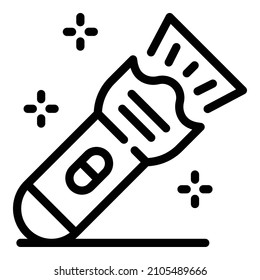 Guard flashlight icon. Outline guard flashlight vector icon for web design isolated on white background