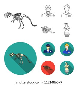 Guard, guide, statue, gun. Museum set collection icons in outline,flat style vector symbol stock illustration web.