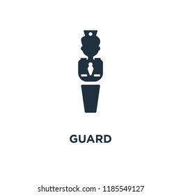 Guard icon. Black filled vector illustration. Guard symbol on white background. Can be used in web and mobile.