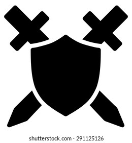 Guard icon from Commerce Set. Vector style: flat symbol, black color, rounded angles, white background.