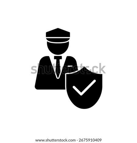guard icon outline editable stroke line drawing eps