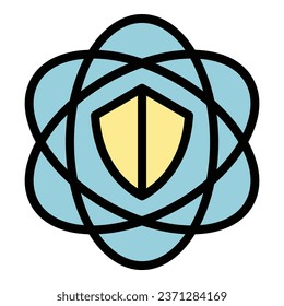 Guard icon outline vector. Security school. City traffic color flat