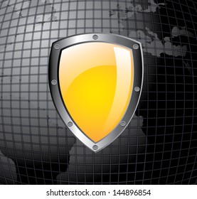 Guard icon over grid background vector illustration