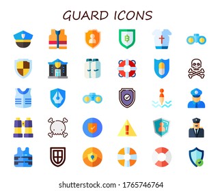 Guard Icon Set 30 Flat Guard Stock Vector (Royalty Free) 1765746764 ...