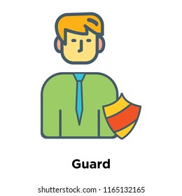 Guard icon vector isolated on white background, Guard transparent sign