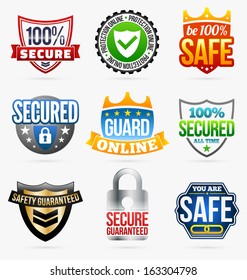 Guard labels with shields or locks