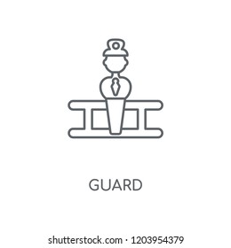 Guard linear icon. Guard concept stroke symbol design. Thin graphic elements vector illustration, outline pattern on a white background, eps 10.